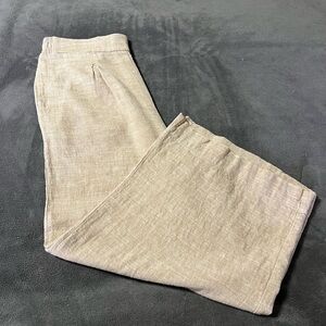 Ella Moss Cream Wide Leg High Waisted Pants size Small